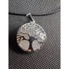 Collier pendentif Arbre De Vie quartz rose