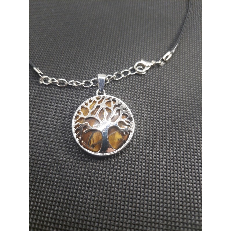 Collier pendentif Arbre De Vie Oeil de Tigre