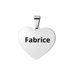 Pendentif coeur en acier Inoxydable personnalisable