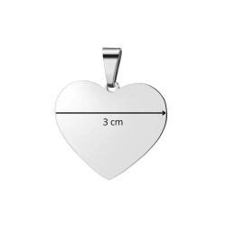 Pendentif coeur en acier Inoxydable personnalisable